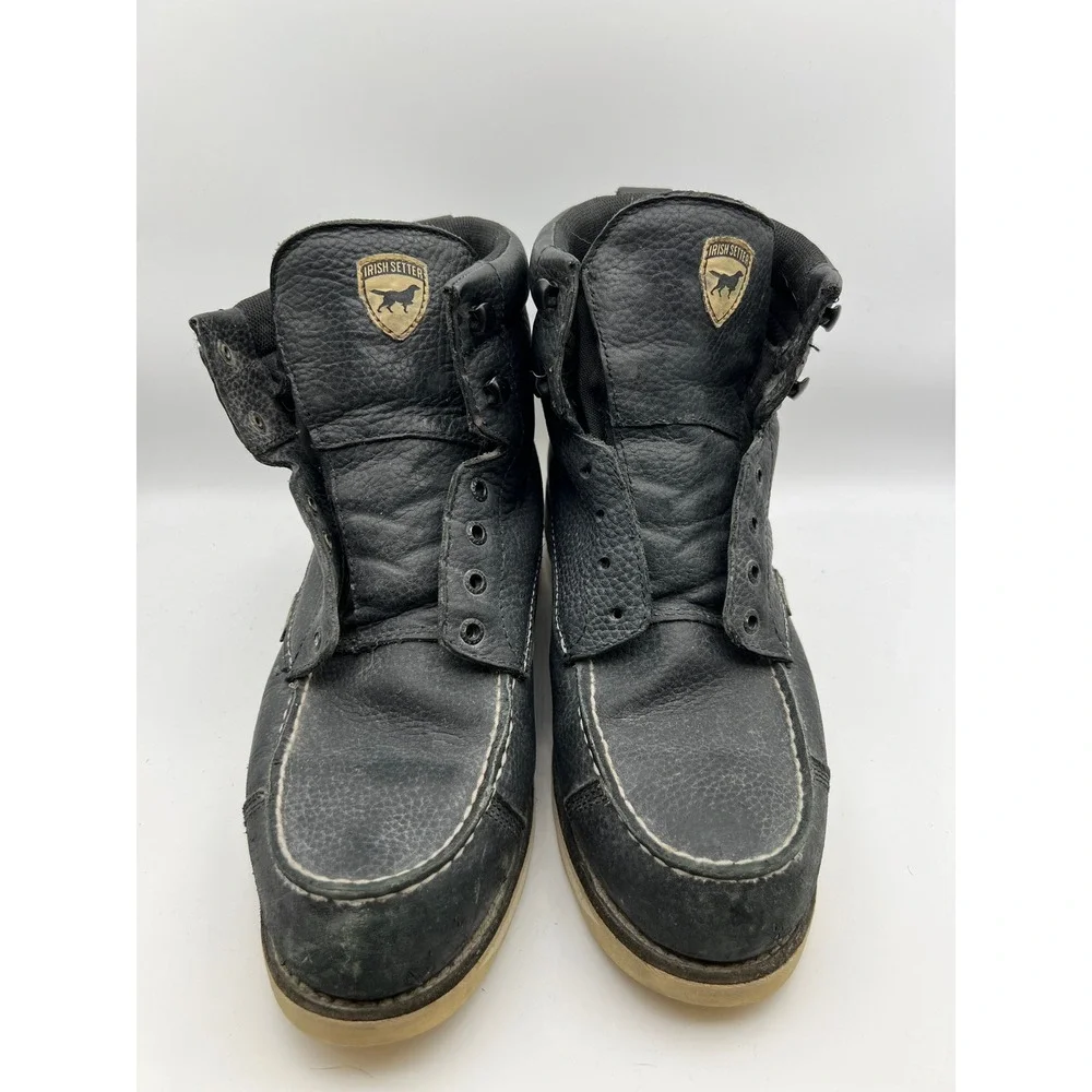 Irish Setter Ashby Black Leather Waterproof Moc Toe Work Boots Mens 12D 83606